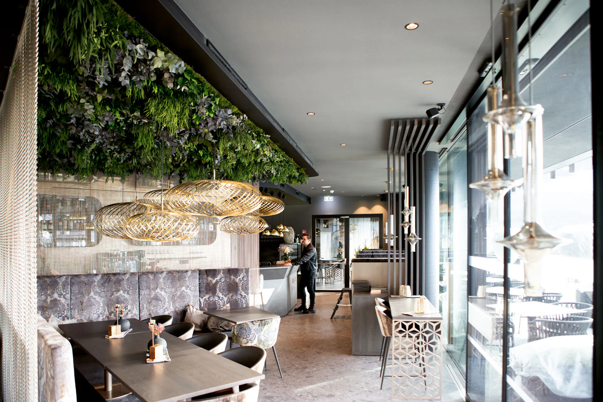 Hanging Garden Restaurant Moderne Deckenbegrünung — Deckenbegrünung von MOOSMOOS